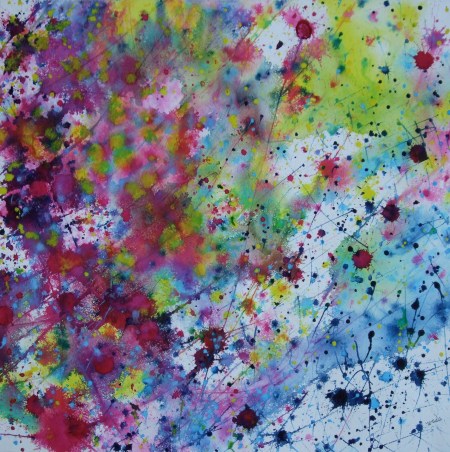 紙にグワッシュ、水彩、2012年、和田 健、抽象画